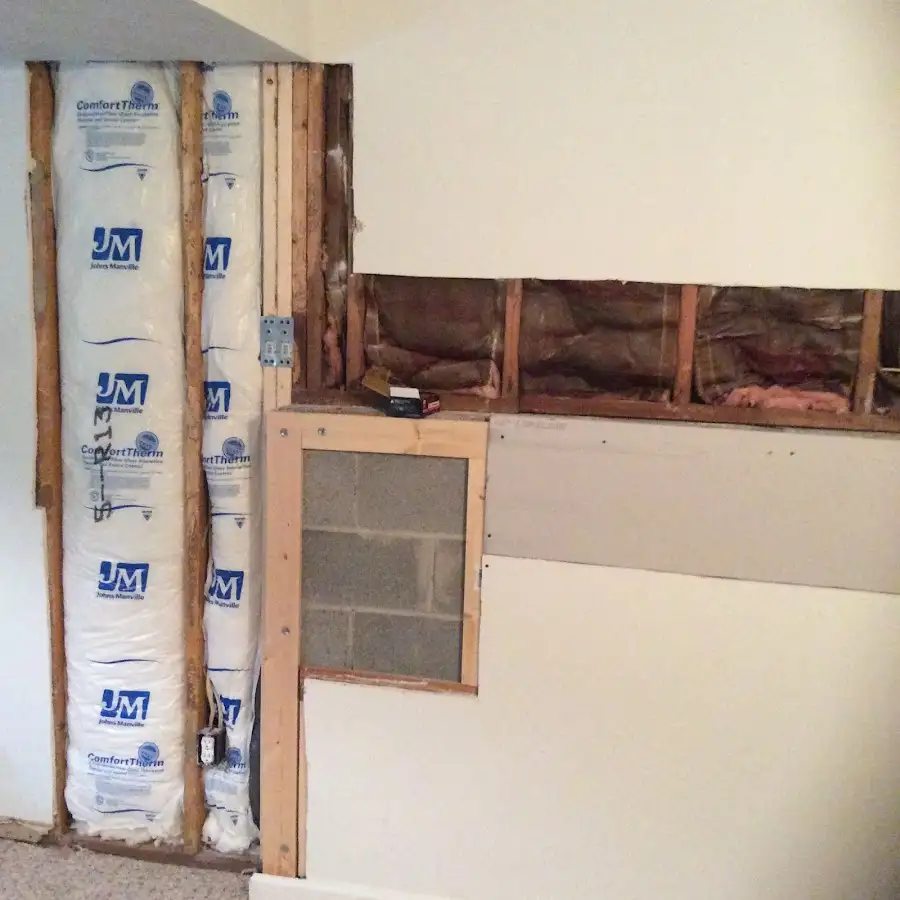 Wall insulation replacement during Basement Flood Cleanup in Sylvania